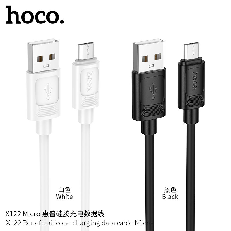 ( USB - MICRO USB) Cáp sạc dữ liệu silicon siêu dẻo Benefit Hoco X122 Micro