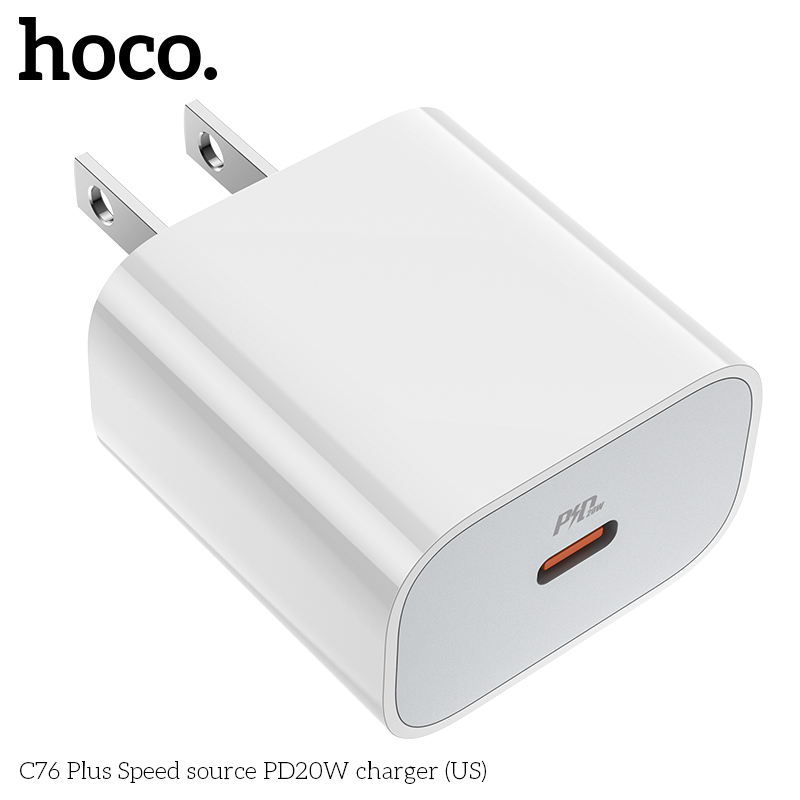 Sạc Nhanh Hoco C76 Plus | PD20W 1 Cổng Type-C | Tương Thích iPhone iPad | Hàng Chính Hãng | Phụ Kiện Giá Rẻ | Vi Tính Hóc Môn
