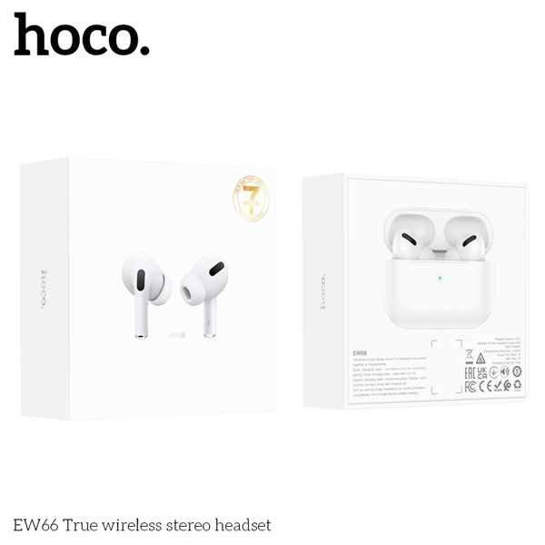 Tai nghe Bluetooth V5.3 Hoco EW66 | 2 Tai Có Dock Sạc | Nút Cao Su Êm Tai | Kiểu Dáng AirPods Pro | Âm Thanh Chính Hãng | Vi Tính Hóc Môn