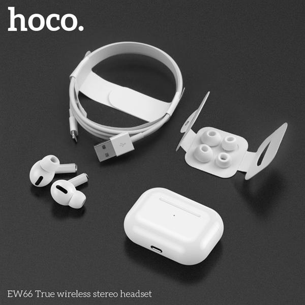 Tai nghe Bluetooth V5.3 Hoco EW66 | 2 Tai Có Dock Sạc | Nút Cao Su Êm Tai | Kiểu Dáng AirPods Pro | Âm Thanh Chính Hãng | Vi Tính Hóc Môn