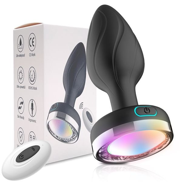 Phích Cắm Hậu Môn Silicone 10 Chế Độ Rung | Đèn Led Đổi Màu | Có Remote Điều Khiển | Đồ Chơi Tình Yêu | Vi Tính Hóc Môn