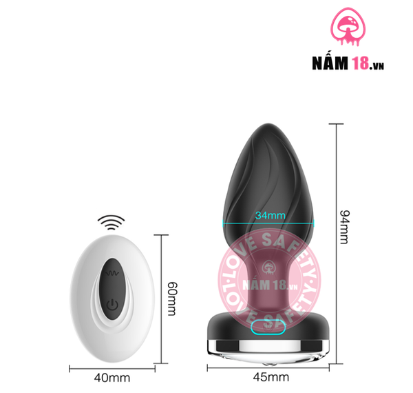 Phích Cắm Hậu Môn Silicone 10 Chế Độ Rung | Đèn Led Đổi Màu | Có Remote Điều Khiển | Đồ Chơi Tình Yêu | Vi Tính Hóc Môn
