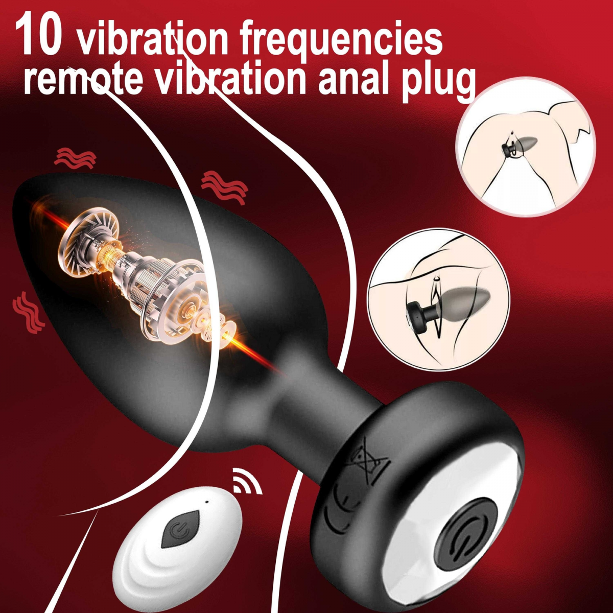 Phích Cắm Hậu Môn Silicone 10 Chế Độ Rung | Đèn Led Đổi Màu | Có Remote Điều Khiển | Đồ Chơi Tình Yêu | Vi Tính Hóc Môn