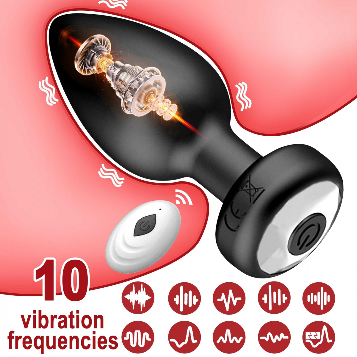 Phích Cắm Hậu Môn Silicone 10 Chế Độ Rung | Đèn Led Đổi Màu | Có Remote Điều Khiển | Đồ Chơi Tình Yêu | Vi Tính Hóc Môn