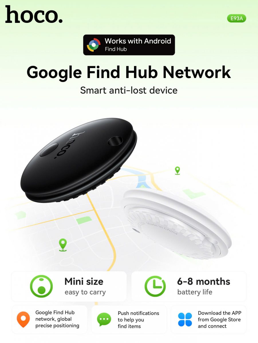 Thiết bị định vị Hoco E93A | Hỗ trợ Định Vị cho Android tiện lợi | Công nghệ Airtag theo dõi thông minh | Thiết bị chống thất lạc đa năng | Định vị chính xác thời gian thực | Phụ kiện Hoco chính hãng | Vi Tính Hóc Môn