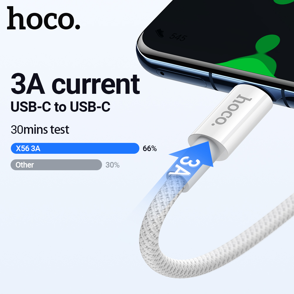 Cáp sạc dữ liệu Hoco X56 chính hãng 60W | Cáp Type-C sang Type-C sạc nhanh | Truyền dữ liệu tốc độ cao | Dây bền chắc lõi đồng tinh khiết | Vi Tính Hóc Môn