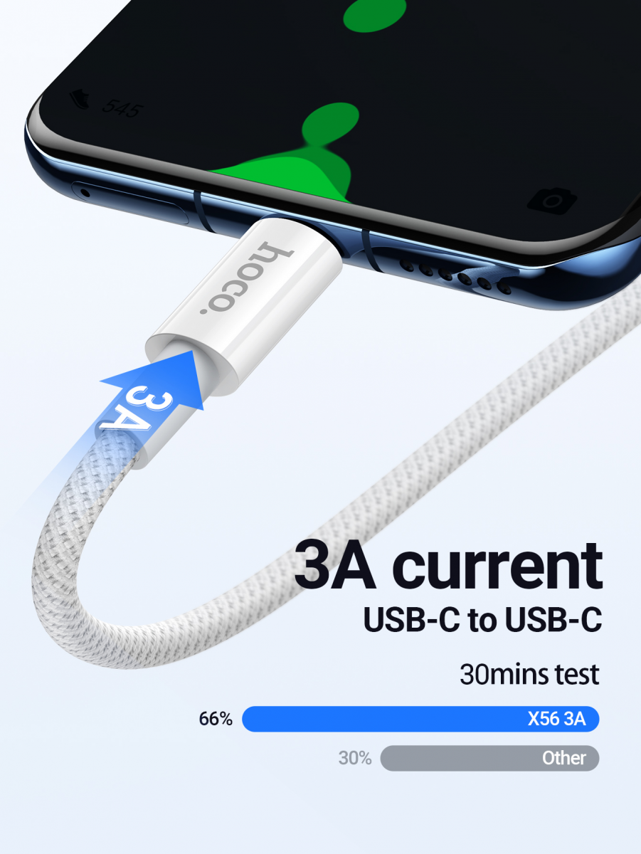 Cáp sạc dữ liệu Hoco X56 chính hãng 60W | Cáp Type-C sang Type-C sạc nhanh | Truyền dữ liệu tốc độ cao | Dây bền chắc lõi đồng tinh khiết | Vi Tính Hóc Môn