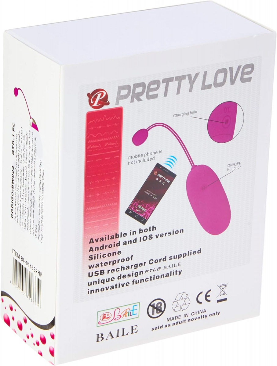Trứng Rung APP Pretty Love Abner Bluetooth | Điều Khiển Qua Điện Thoại | Rung Mạnh – Êm – Xịn | Vibrator Egg – Love Egg – Remote Vibrating Egg – App-Controlled Vibrating Egg – Wireless Vibrating Egg | Hàng Chính Hãng | Vi Tính Hóc Môn