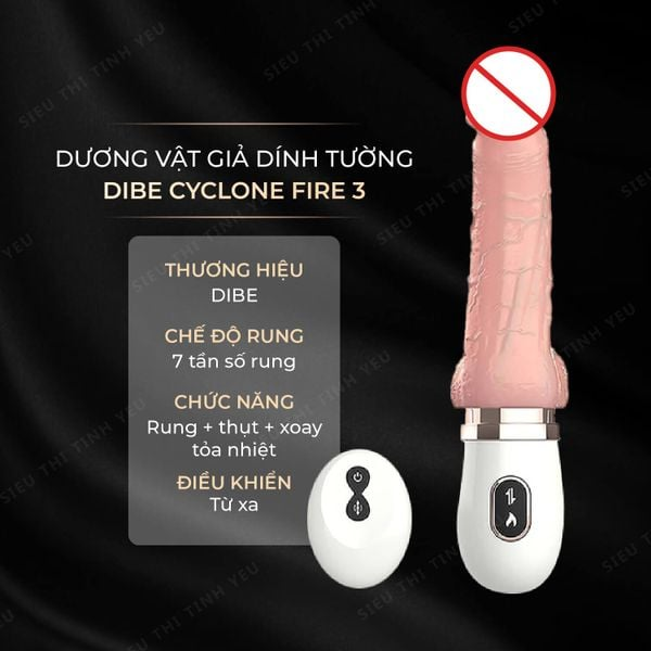 Dương vật giả dính tường Dibe Cyclone Fire 3