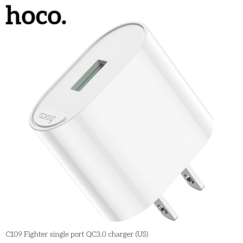 Cốc sạc 18w  Hoco C109 Fighter single port QC3.0