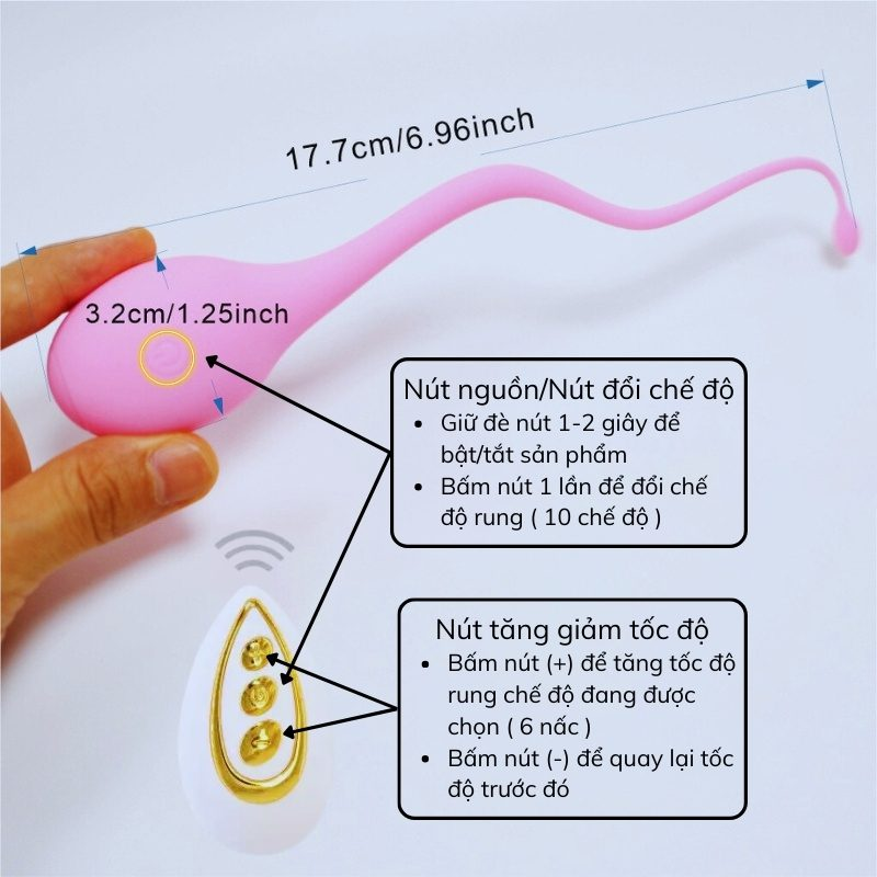 Trứng rung hình tinh trùng Alwup điều khiển từ xa