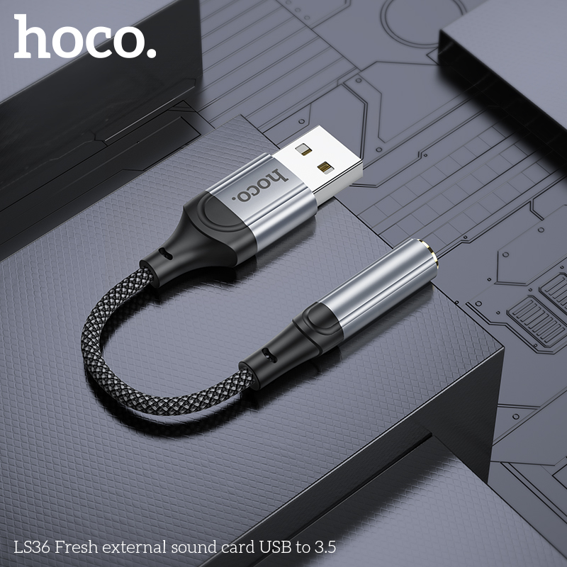 SOUND CARD ÂM THANH NGOÀI USB SANG 3.5 HOCO LS36 FRESH