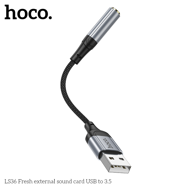 SOUND CARD ÂM THANH NGOÀI USB SANG 3.5 HOCO LS36 FRESH