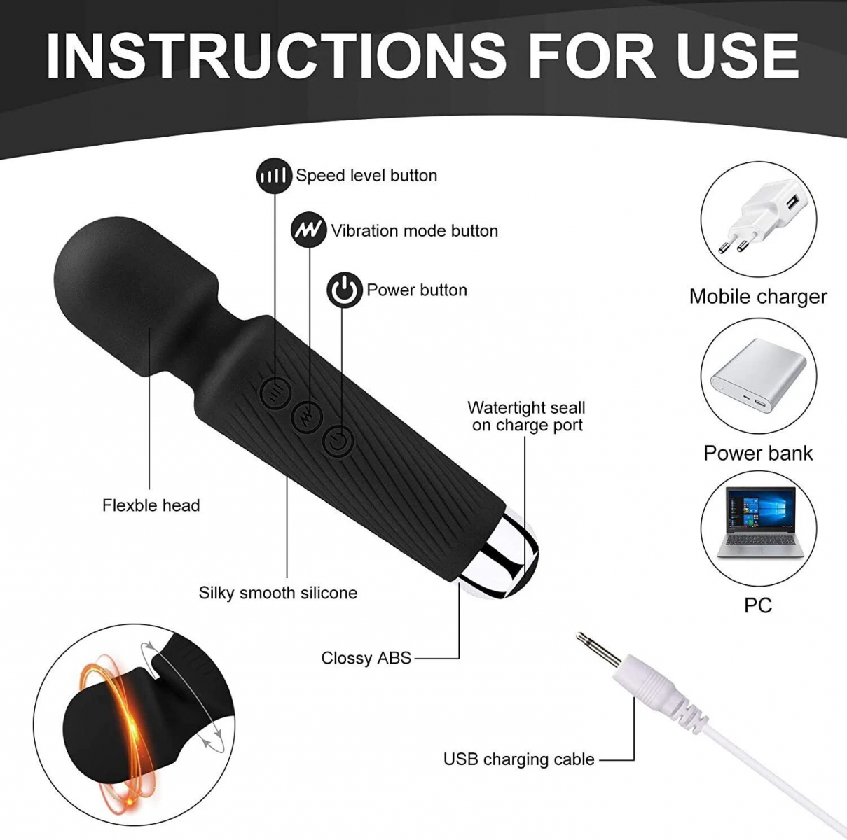 Chày Rung Massage AV Hồng Kong 20 Chế Độ Cao Cấp AV Stick 