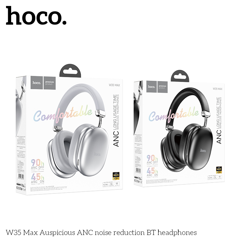 Tai nghe BT Hoco giảm tiếng ồn ANC W35 Max | Bluetooth 5.4 | Âm thanh Stereo | Pin trâu | Chống ồn ANC | Tai nghe cao cấp | Nghe nhạc cực hay | Gaming mobile | Thiết kế sang trọng | Giá tốt hôm nay | Bảo hành uy tín | Vi Tính Hóc Môn