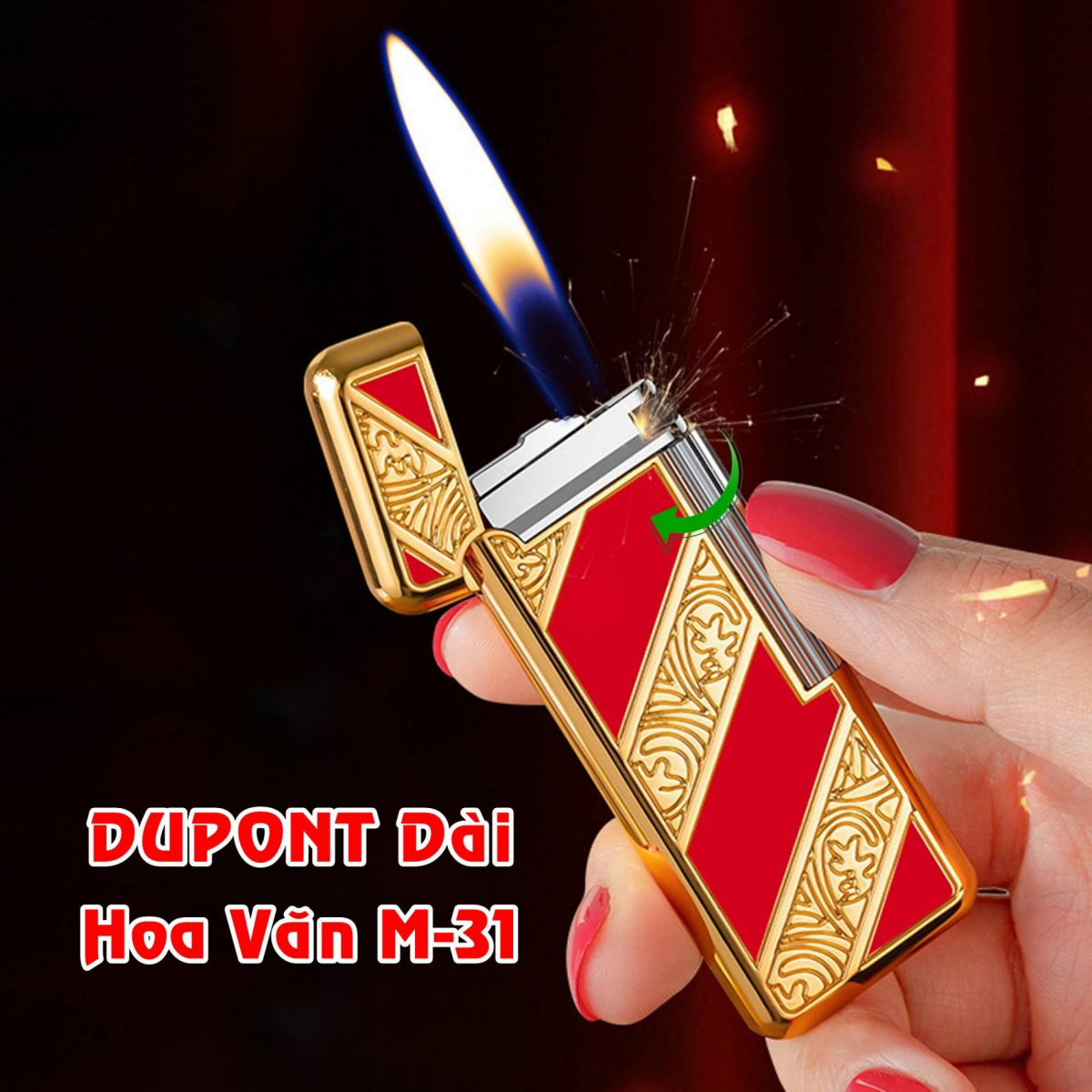 BẬT LỬA DUPONT DÀI HOA VĂN M-31 (XÀI GAS)