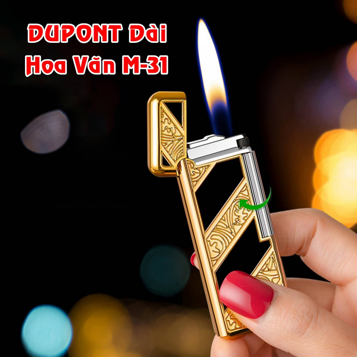 BẬT LỬA DUPONT DÀI HOA VĂN M-31 (XÀI GAS)