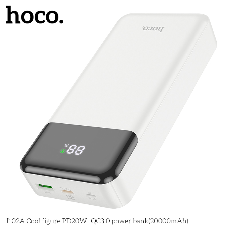 Pin Sạc Dự Phòng Hoco J102A  20000mAh - Sạc Nhanh 20W, Type-C In/Out Chính Hãng