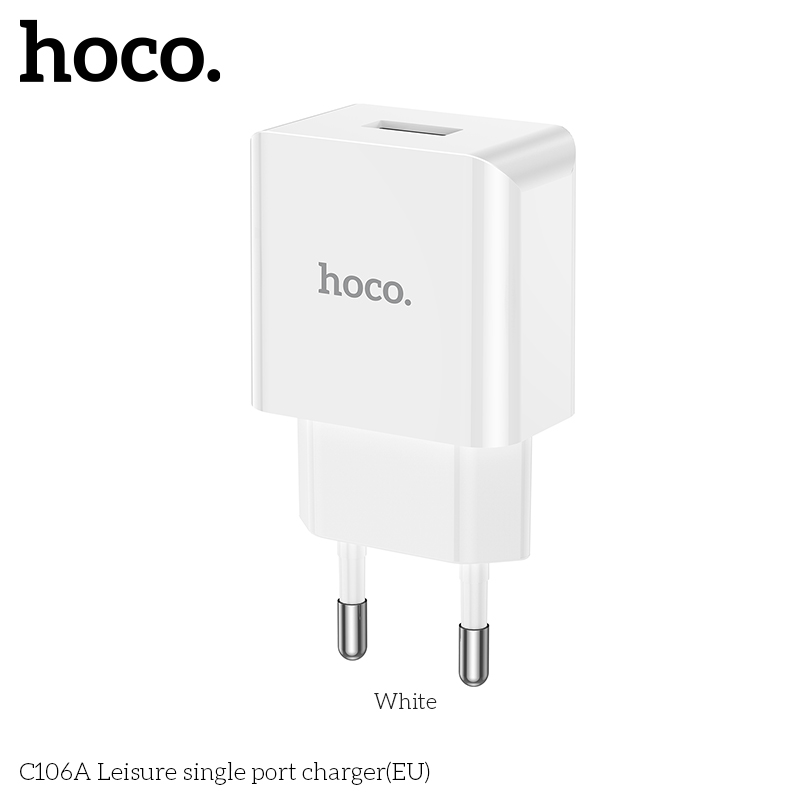 Củ Sạc Hoco C106A 1 Cổng USB | Sạc Nhanh 2.4A | Nhỏ Gọn Tiện Lợi | Chính Hãng Hoco | Vi Tính Hóc Môn