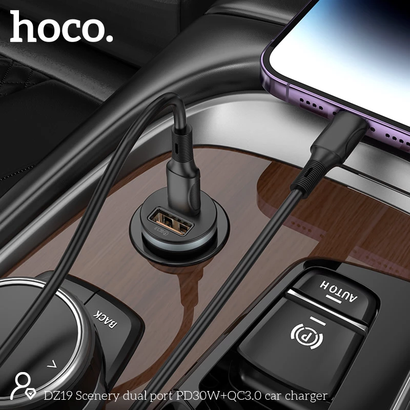Tẩu sạc ô tô Hoco DZ19 30W | Sạc nhanh hai cổng USB | Sạc xe hơi cao cấp | Sạc ô tô Hoco chính hãng | Tẩu sạc nhanh Hoco DZ19 | Bộ sạc ô tô USB 30W | Vi Tính Hóc Môn