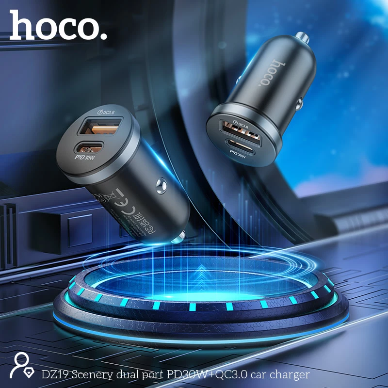 Tẩu sạc ô tô Hoco DZ19 30W | Sạc nhanh hai cổng USB | Sạc xe hơi cao cấp | Sạc ô tô Hoco chính hãng | Tẩu sạc nhanh Hoco DZ19 | Bộ sạc ô tô USB 30W | Vi Tính Hóc Môn