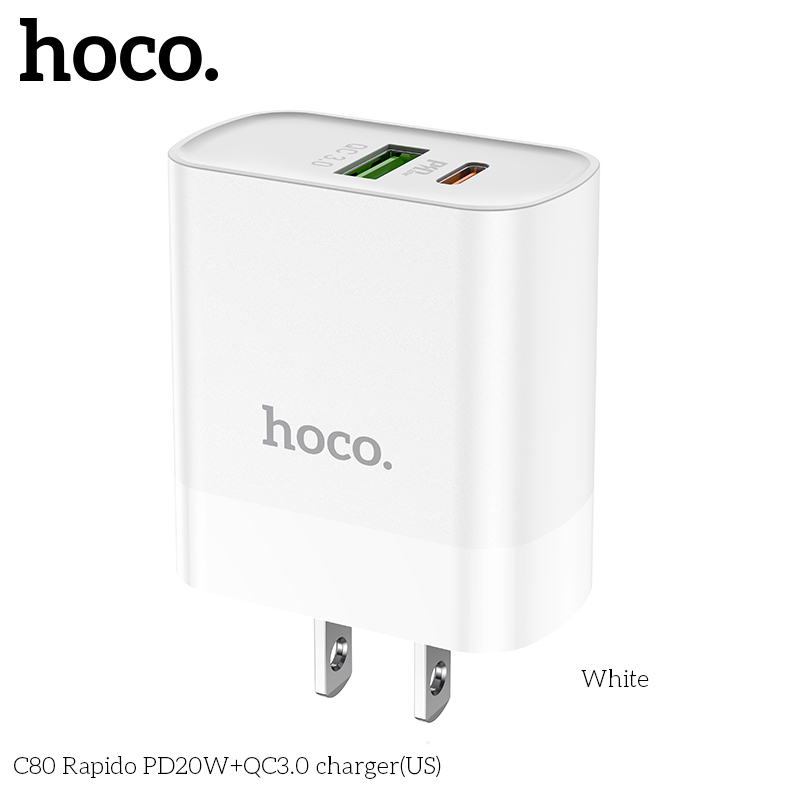 Củ Sạc Nhanh 2 Cổng CAO CẤP Hoco C80/C80A Sạc 3.0 PD | Cốc Sạc Hoco Chính Hãng | Sạc Nhanh iPhone Samsung | Sạc An Toàn Bền Bỉ | Phụ Kiện Sạc Chất Lượng Cao | Giá Rẻ Giao Nhanh | Vi Tính Hóc Môn