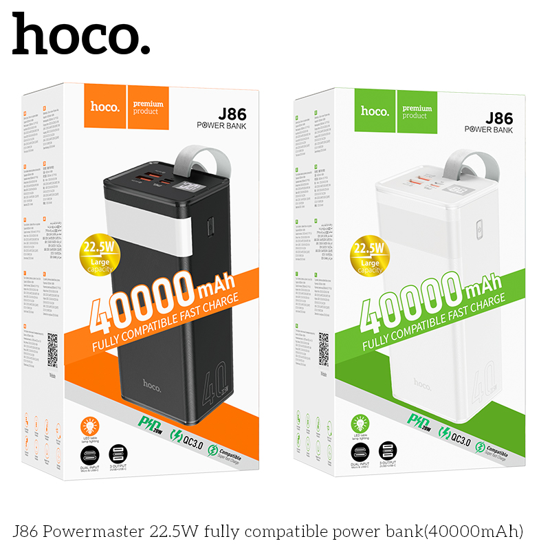 Pin dự phòng 40000mAh sạc nhanh 22.5W Hoco J86 chính hãng | Sạc siêu nhanh, dung lượng khủng | Bảo hành uy tín | Giá tốt | Vi Tính Hóc Môn