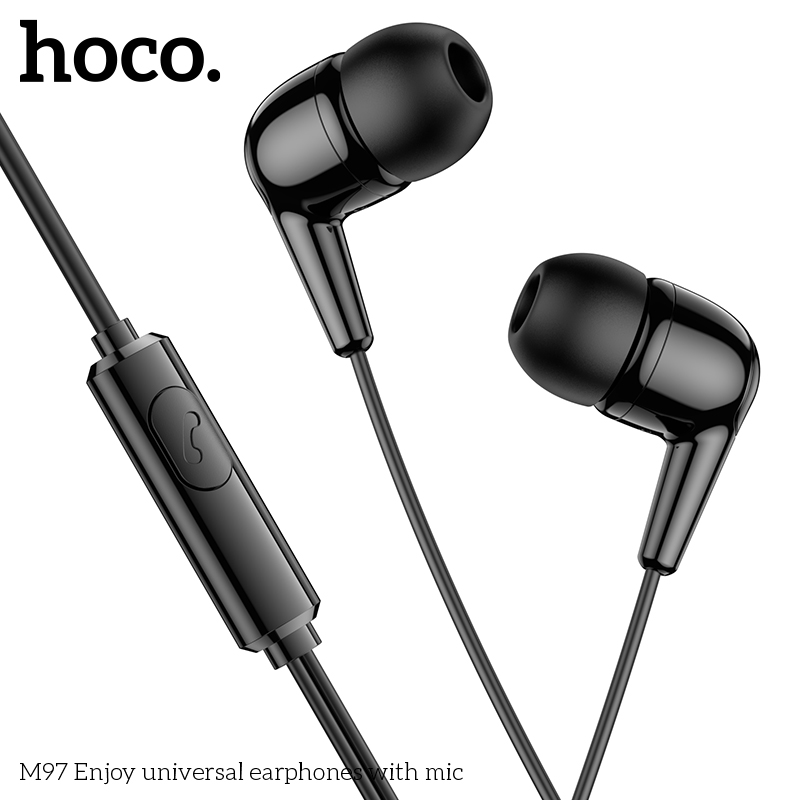 Tai nghe có dây Hoco M97 có mic đàm thoại | Âm thanh cực chuẩn | Jack cắm 3.5mm tương thích mọi thiết bị | Giá tốt | Vi Tính Hóc Môn