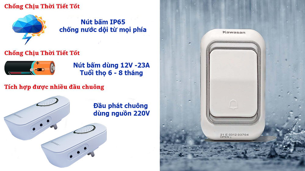Chuông Cửa Không Dây DB668B Chính Hãng Âm Thanh Lớn Kết Nối Ổn Định | Vi Tính Hóc Môn