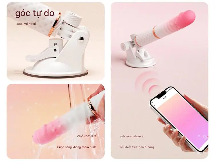 Máy thủ dâm gắn tường Bluetooth | Silicon mềm bi gai | Dương vật găn tường 