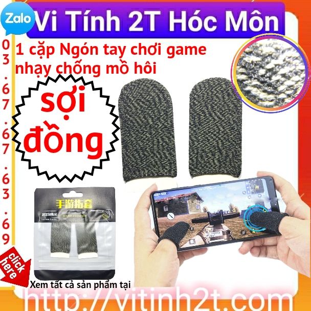 1 cặp 2 cái ngón tay chơi game siêu nhạy sợi đồng