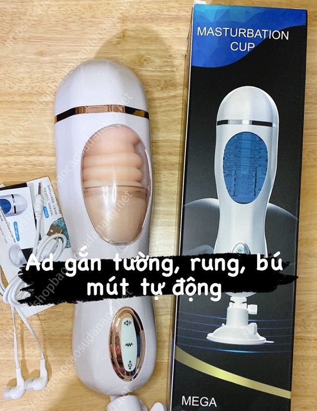 Âm đạo giả gắn tương Mastubation Cup rung thụt cao cấp