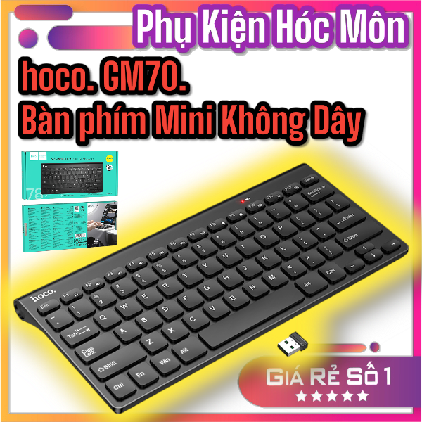 Bàn phím mini không dây Hoco GM70 Dragon | Bàn phím Bluetooth 2.4G phiên bản tiếng Anh | Bàn phím nhỏ gọn tiện dụng | Bàn phím chơi game – văn phòng | Kết nối ổn định, độ trễ thấp | Phụ kiện máy tính cao cấp | Mua bàn phím chính hãng giá tốt | Vi Tính Hóc
