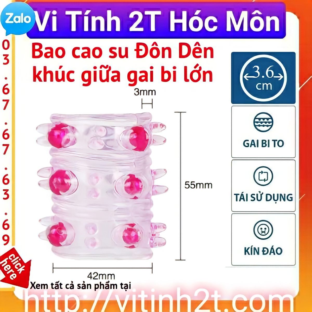 Bao cao su Đôn Dên khúc giữa gai bi lớn