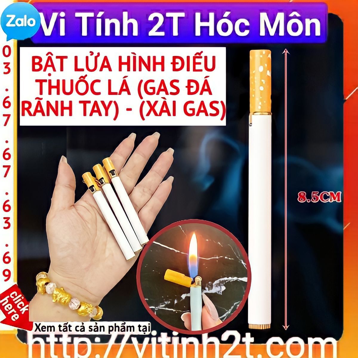 BAT LUA HINH DIEU THUOC LA (GAS DA RANH TAY) - (XAI GAS)