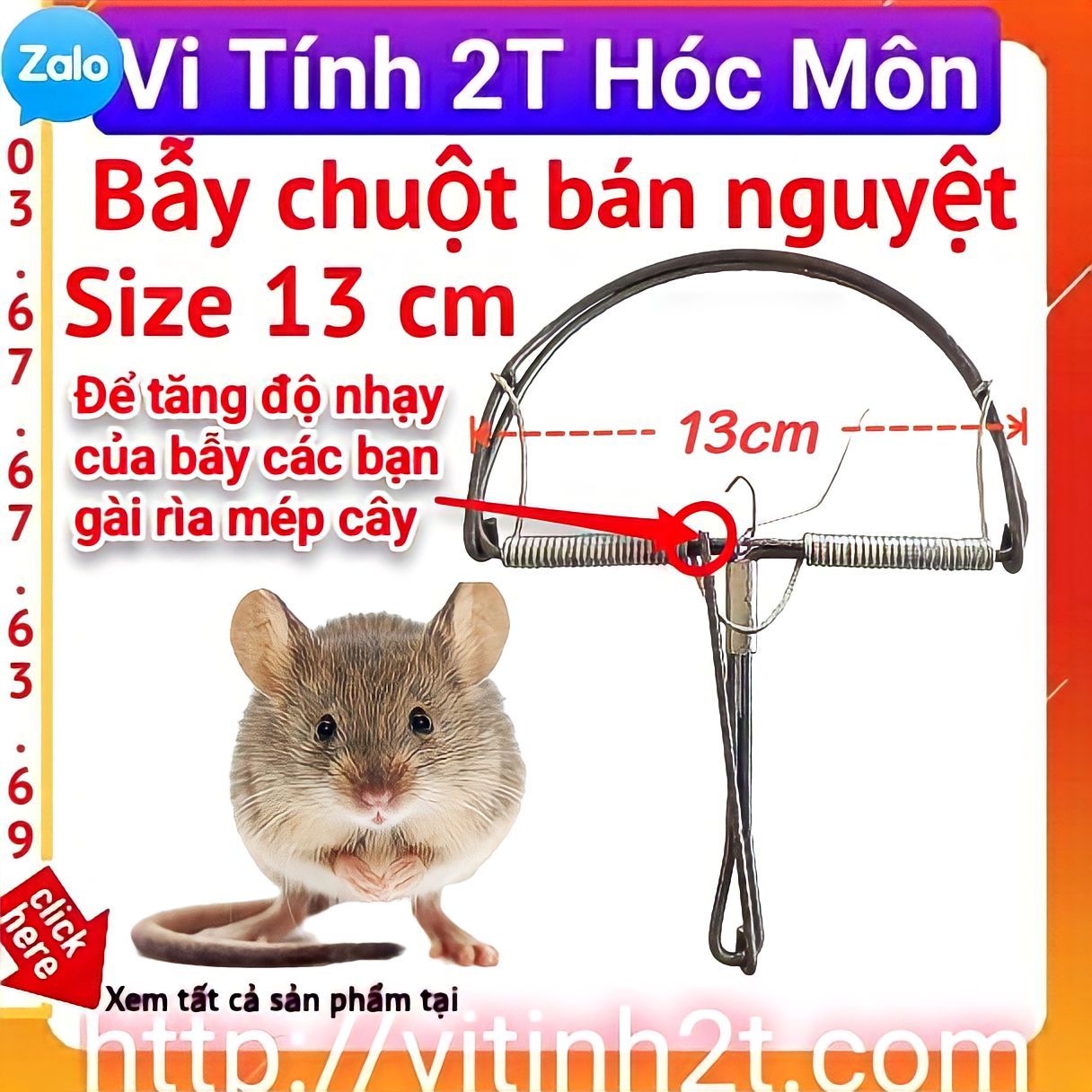 Bẫy chuột bán nguyệt đường kính 13cm