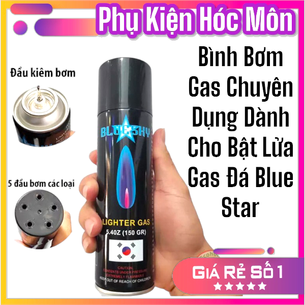 Bình gas bơm bật lửa hộp quẹt bluestar chính hãng của hàn quốc
