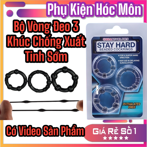 Bộ 3 Vòng Đeo Dương Vật Trơn | Chống Xuất Tinh Sớm | Tăng Kích Thích | 3 Khúc Đa Năng | Đồ Chơi Tình Yêu Nam | Vi Tính Hóc Môn