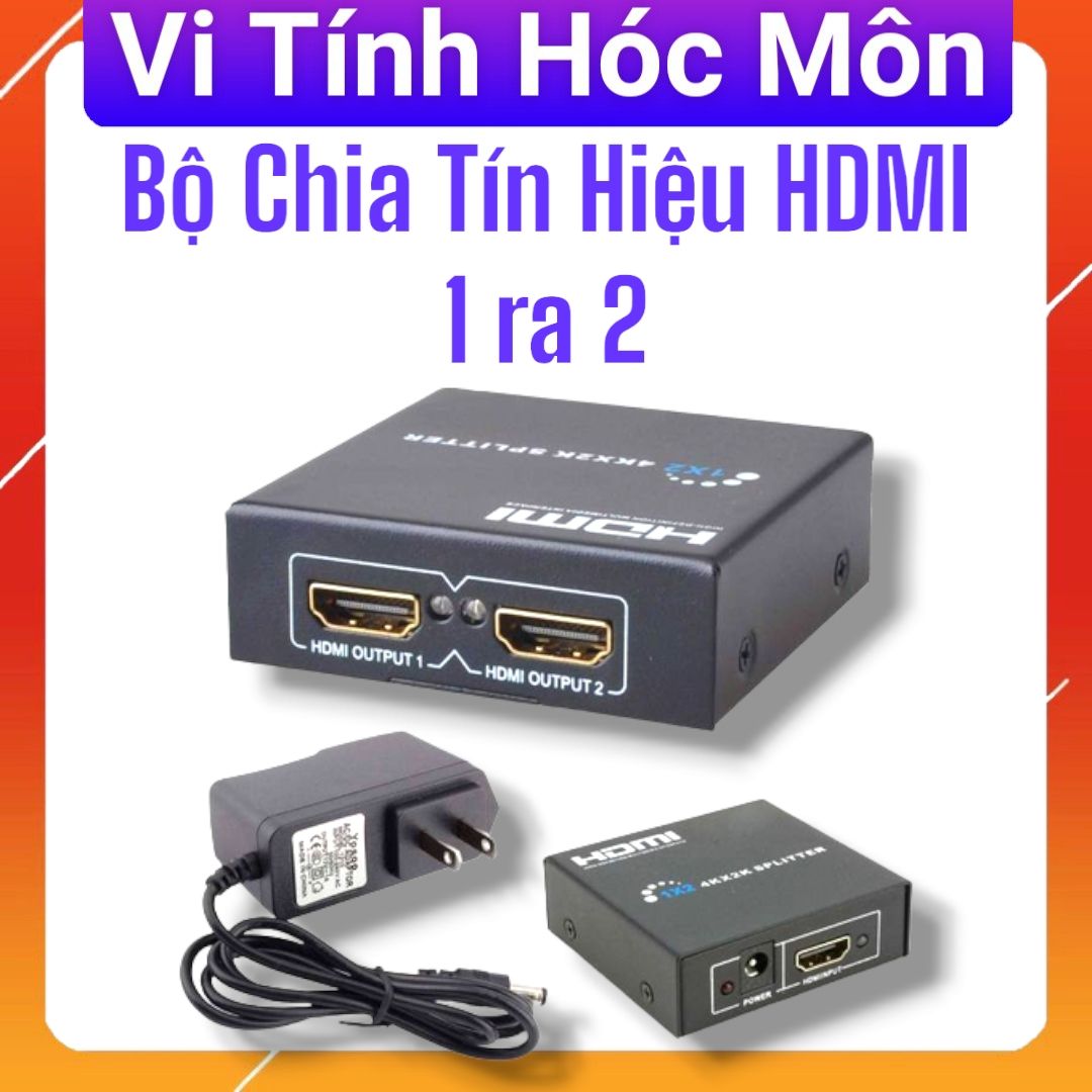 Bộ Chia HDMI 1 Ra 2 Cổng FullHD 1080P Kèm Adapter