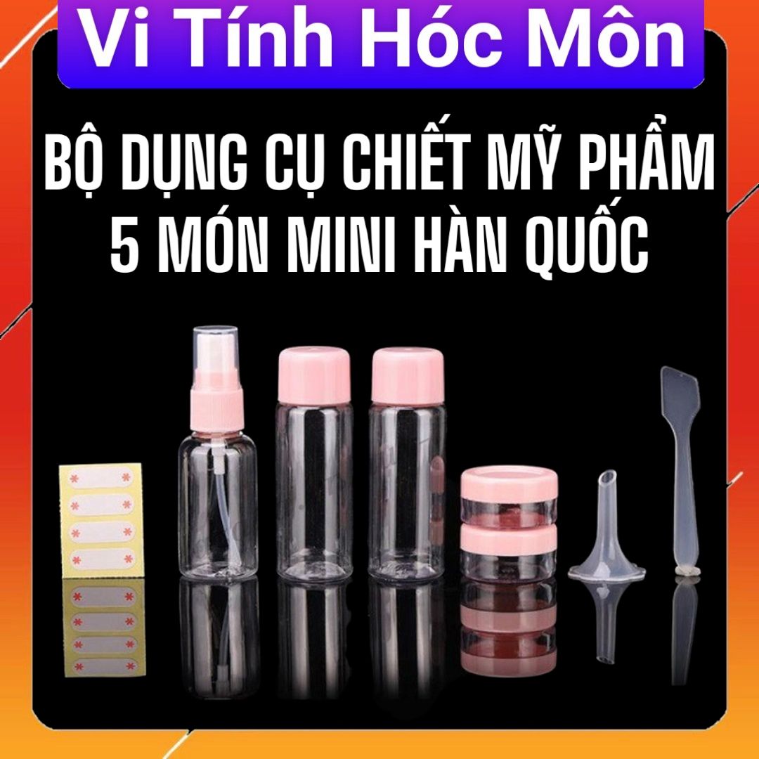 BỘ DỤNG CỤ CHIẾT MỸ PHẨM 5 MÓN MINI HÀN QUỐC