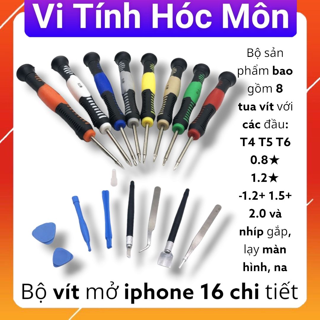 Bộ vít mở iphone 16 chi tiết