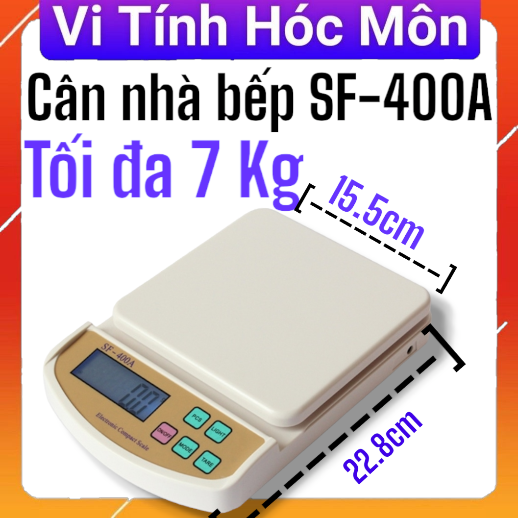 Cân điện tử nhà bếp SF400A Max 7Kg - Mặt Vuông