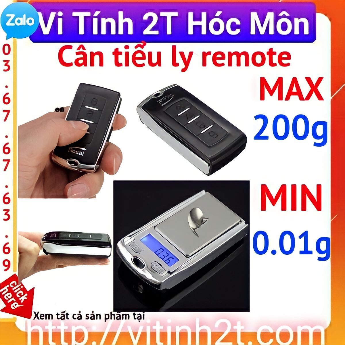 Cân Tiểu Ly Điện Tử Mini 200g 0.01 Dạng Remote Móc Khóa Ô Tô