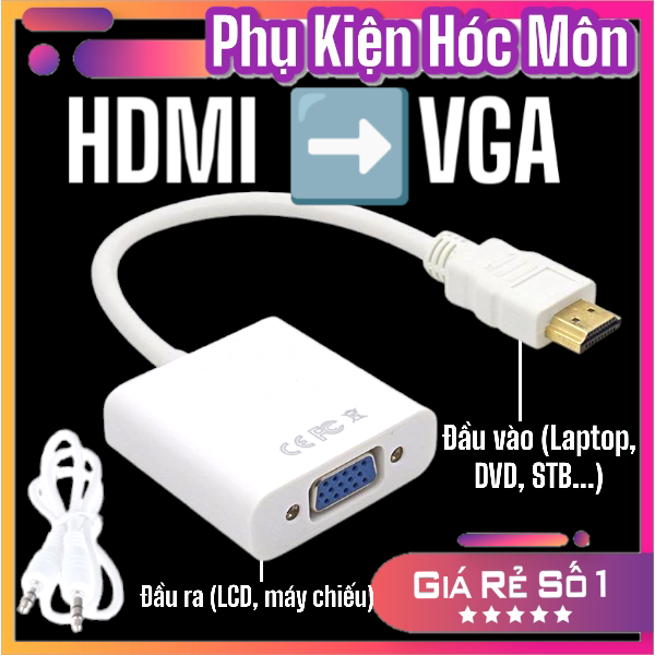 Cáp chuyển HDMI sang Vga có âm thanh hóc môn