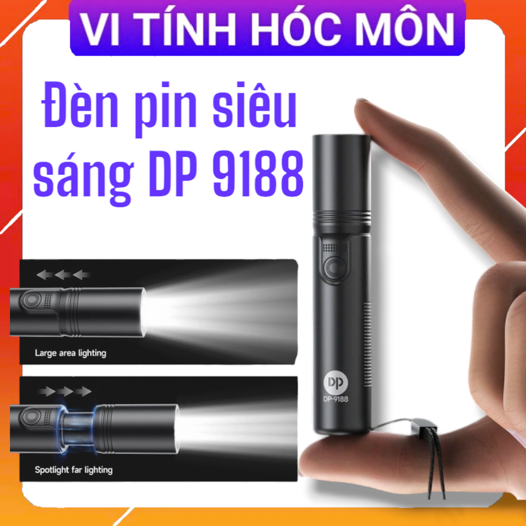 Đèn Pin Sạc DP-9188 2W 2 Chế độ Sáng