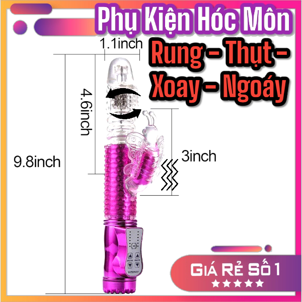 Dương vật giả kép mini rung xoay ngoáy 360 độ | Massage điểm G | Kích thích đa chiều | Đồ chơi phòng the | Phụ kiện tình yêu | Vi Tính Hóc Môn