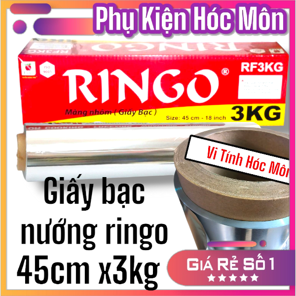 Giấy bạc nướng thực phẩm Ringo 3kg khổ 45 cm nặng 3kg màng nhôm giao hoả tốc Tp Hồ Chí Minh