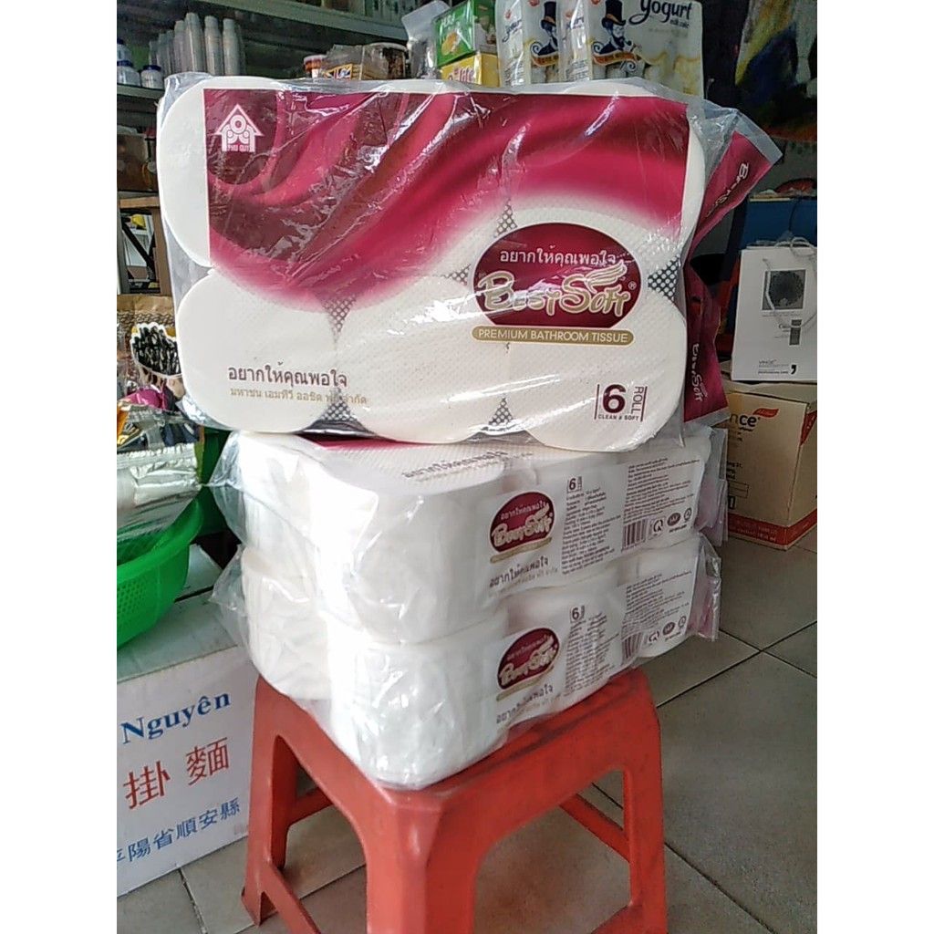 Giấy vệ sinh cuộn 2 lớp không lõi cao cấp hiệu Best Soft Thái Lan