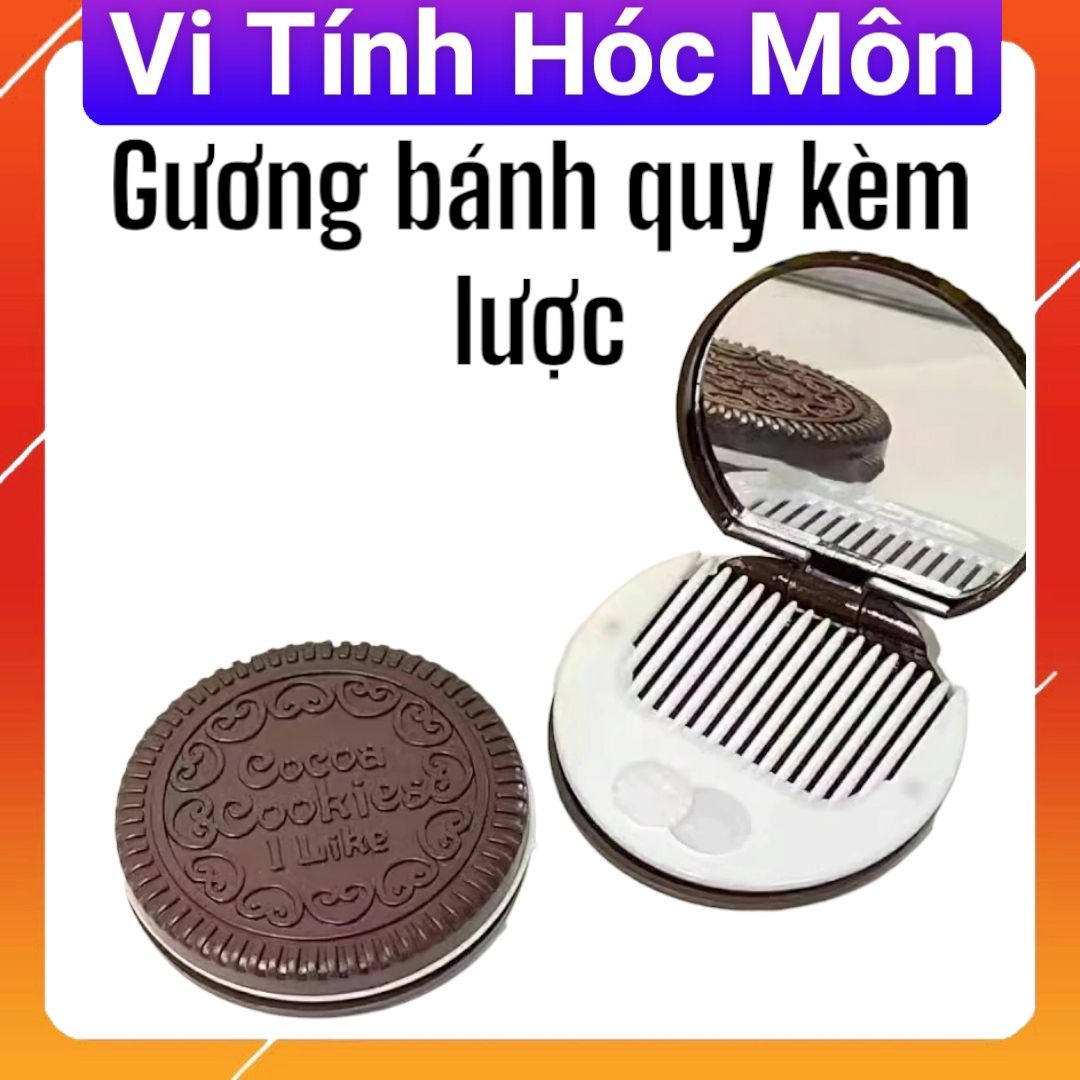 Gương bánh quy kèm lược