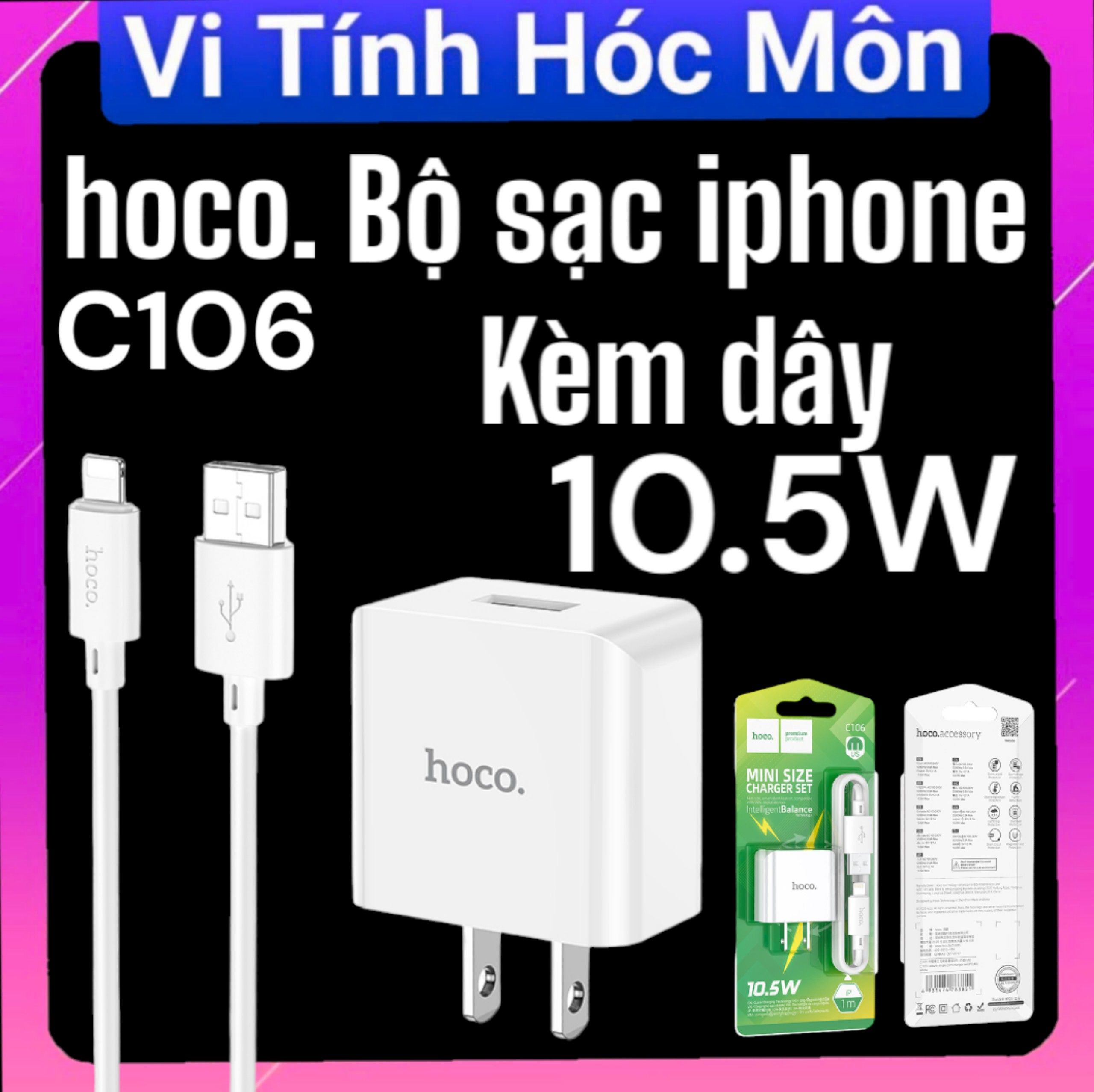 Hoco C106 bộ sạc iphone 10.6W kèm dây